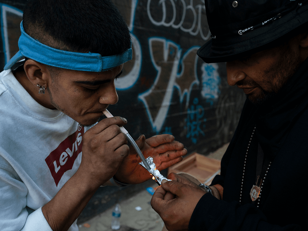 Homeless men using that new drug