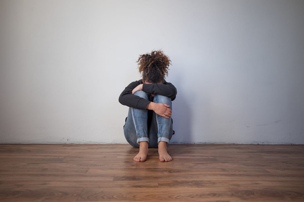 Sad and lonely black girl feeling alone